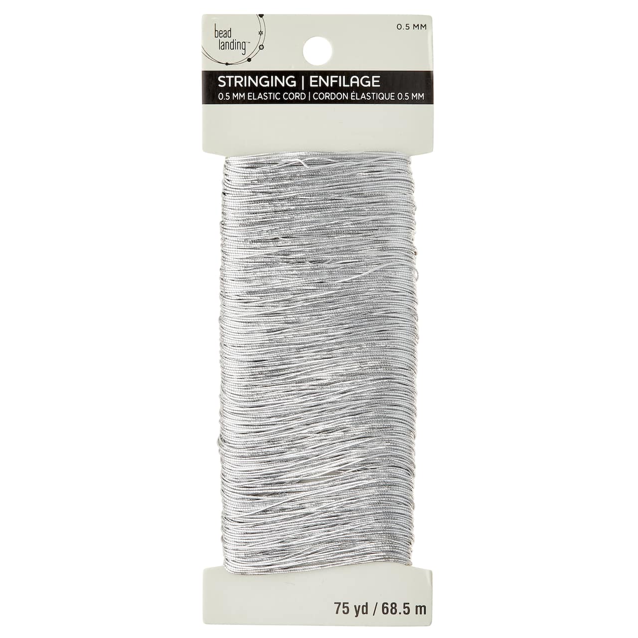 0.5mm Silver Elastic Cord by Bead Landing™